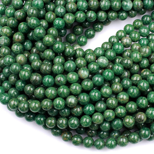Rare Natural African Green Jade Beads 4mm 6mm 8mm 10mm Round Beads 16" Strand