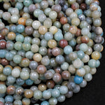 Mystic Amazonite Faceted 6mm 8mm 10mm Round Beads Plated Silverite AB Coated Natural Gemstone 16" Strand