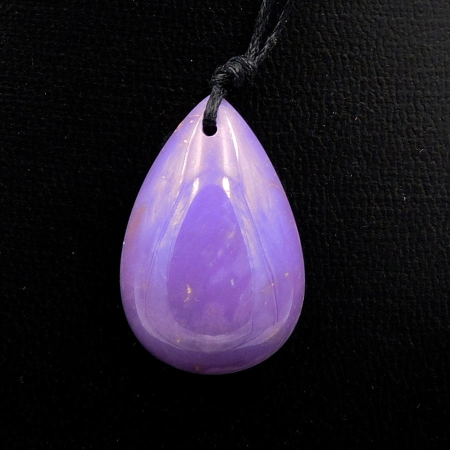 Natural Phosphosiderite Teardrop Pendant Drilled Lilac Purple Gemstone Focal Bead Hand Cut Cabochon Cab