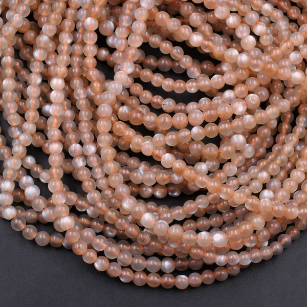 Peach Moonstone Beads  Polished Round Beads– Tejas Beads