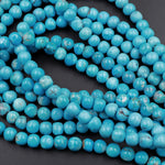 Genuine Natural Turquoise 7mm 8mm Round Beads Stunning Blue Turquoise Gemstone Beads From Arizona 16" Strand