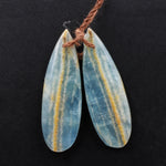 Rare Natural Blue Calcite Teardrop Earring Pairs Drilled Cabochon Cab Matched Earring Beads Pairs