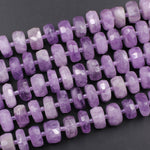 AAA Grade Large Natural Amethyst Faceted Rondelle Wheel Beads Vibrant Violet Purple Amethyst Gemstone Beads 15/5" Strand