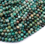 Natural Chrysocolla Beads 6mm 8mm 10mm 12mm Round Real Natural Blue Green Chrysocolla Red Iron Matrix Gemstone Arizona 15.5&quot; Strand