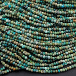 Micro Faceted Natural Turquoise 3x2mm Rondelle Beads 3mm Real Genuine Natural Blue Green Turquoise Laser Diamond Cut 16" Strand