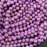 Phosphosiderite Round Beads 4mm 6mm 8mm 10mm Natural Rich Lavender Purple Phosphosiderite High Polish 16" Strand