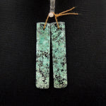Natural African Turquoise Earring Pair Rectangle Cabochon Cab Pair Drilled Matched Earrings Natural Stone Bead Pair