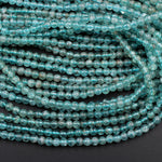 Rare Teal Blue Green Apatite 4mm 5mm Round Beads Natural Green Gemstone Round Beads 16" Strand