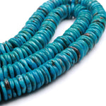 Genuine 100% Natural Arizona Turquoise Large Heishi Beads 11mm Thin Rondelle Disc Wheel Genuine Blue Turquoise Beads Full 16" Strand