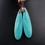 Drilled Natural Amazonite Earring Pair Matched Gemstone Teardrop Stone Bead Pair Stunning Aqua Blue Color