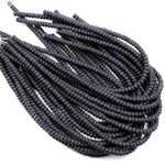Matte Natural Onyx Rondelle 4mm 6mm 8mm Beads Quality Natural Black Gemstones 15.5" Strand