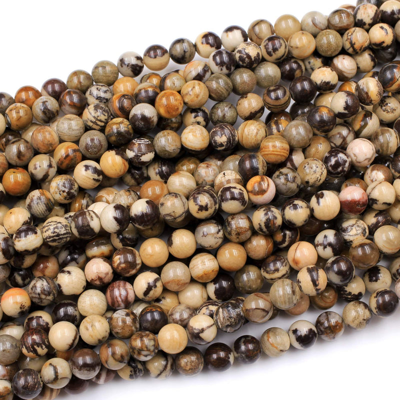 Natural Australian Outback Jasper Beads 8mm Round Beads 16" Strand