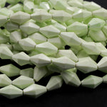 Natural Lemon Chrysoprase Faceted Bicone Barrel Drum Beads High Quality Natural Lemon Yellow Green Gemstone 16" Beads 16" Strand