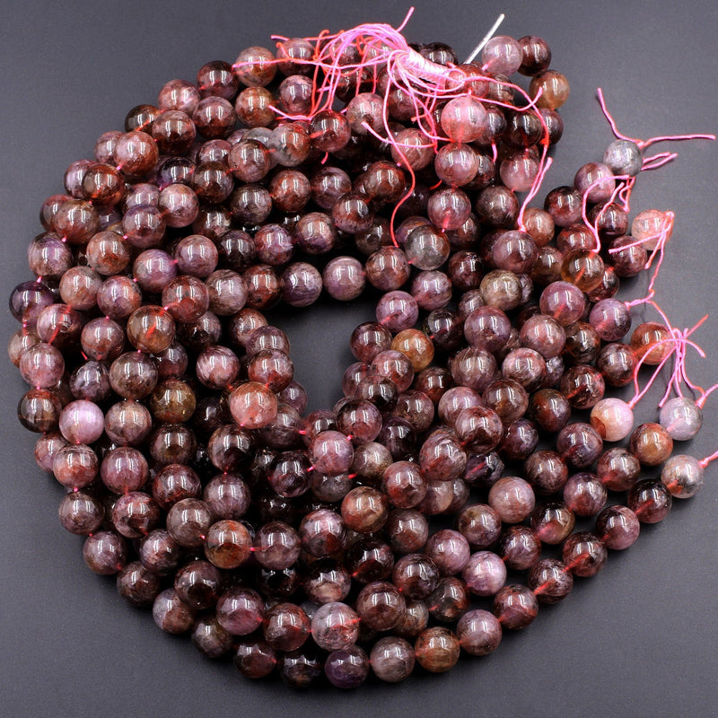 Rare Genuine Natural Auralite 23 Cacoxenite Gemstone 6mm 8mm 10mm 12mm 14mm Round Beads Powerful Healing Gemstone Oldest Crystal 16" Strand