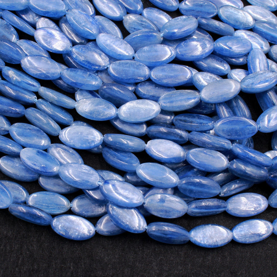 AAA Real Genuine Natural Blue Kyanite Long Oval Beads 12x8mm Gemstone 15.5" Strand
