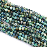 Rare Natural Chrysocolla Azurite 4mm 6mm 8mm 10mm Round Beads Blue Azurite Green Chrysocolla Gemstone 16" Strand