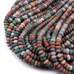 Matte Indian Rainbow Agate Rondelle Beads 6x4mm 8x5mm 10x6mm 16" Strand