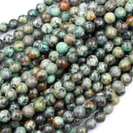 Large Hole Beads Natural African Turquoise 8mm 10mm Round Beads Big 2.5mm Hole 8" Strand