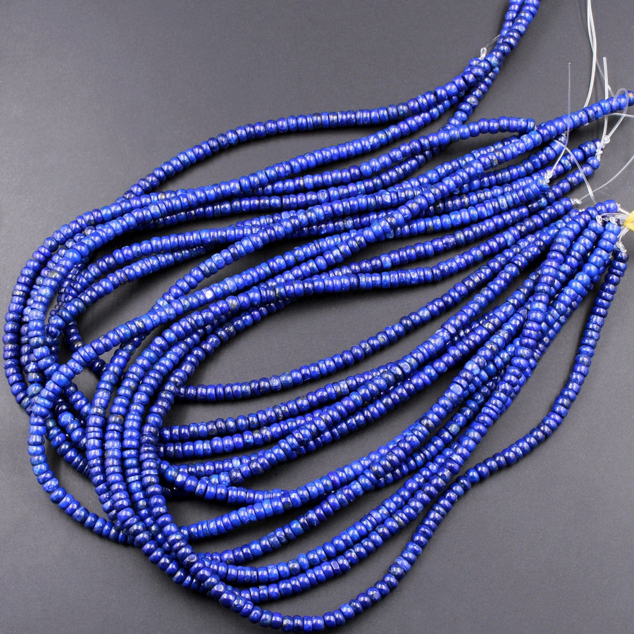 Natural Lapis Heishi Beads 7mm Rondelle Superior AAA Quality Stunning Genuine Blue Lapis Gemstone 15.5" Strand