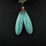 Drilled Natural Amazonite Earring Pair Matched Gemstone Teardrop Stone Bead Pair Stunning Aqua Blue Green Color