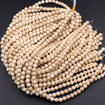 Natural Fossil Jasper River Stone 4mm  6mm 8mm  10mm Polished Round Tan Beige Cream Beads 15.5" Strand