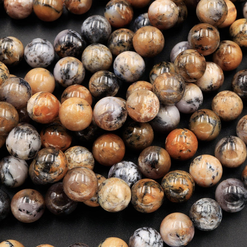 Rare Amethyst Sage Chalcedony 8mm 10mm Round Beads Dendritic Chalcedony Gemstone From Oregon 16" Strand