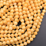 From Burma Stunning Natural Burmese Yellow Jade Round Beads 8mm 10mm 15.5" Strand