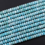 AA Natural Blue Larimar 6mm 7mm 8mm 9mm 10mm 12mm Smooth Rondelle Beads Real Genuine Larimar Gemstone 15.5" Strand