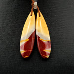 Drilled Australian Mookaite Jasper Earring Pair Matched Teardrop Gemstone Earrings Bead Pair Burgundy Maroon Red Yellow Sunset Colors