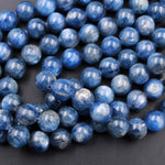 A Grade Natural Blue Kyanite 10mm Round Beads Super Luster Fine Quality Highly Polished 16" Strand