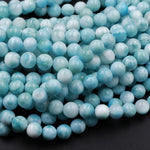 AAA Natural Blue Larimar 6mm 7mm 8mm 9mm Round Beads Real Genuine Larimar Gemstone Beads 15.5" Strand