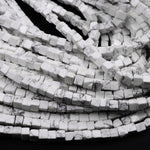 Natural White Howlite Cube Beads 4mm Dice Square Beads 16" Strand