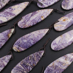 Natural Petrified Purple Fluorite Pendant Drilled Teardrop Natural Stone Pendant Side Drilled Long Multi Color Purple White Stone