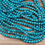 Natural Turquoise 8mm 10mm Round Beads Real Genuine Vibrant Blue Arizona Turquoise Gemstone 16" Strand
