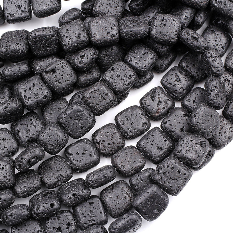 China Factory Natural Lava Rock Beads Strands, Round, Black 10mm