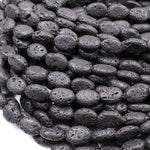 Natural Lava Oval Beads 14mm 18mm 14x10mm 18x13mm High Quality A Grade Earthy Organic Lava Rock Stone  16" Strand