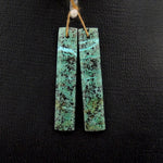 Natural African Turquoise Earring Pair Rectangle Cabochon Cab Pair Drilled Matched Earrings Natural Stone Bead Pair