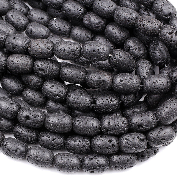 Lava Rectangle Beads Cushion Raw Smooth Porous Natural Volcanic Black –  Intrinsic Trading