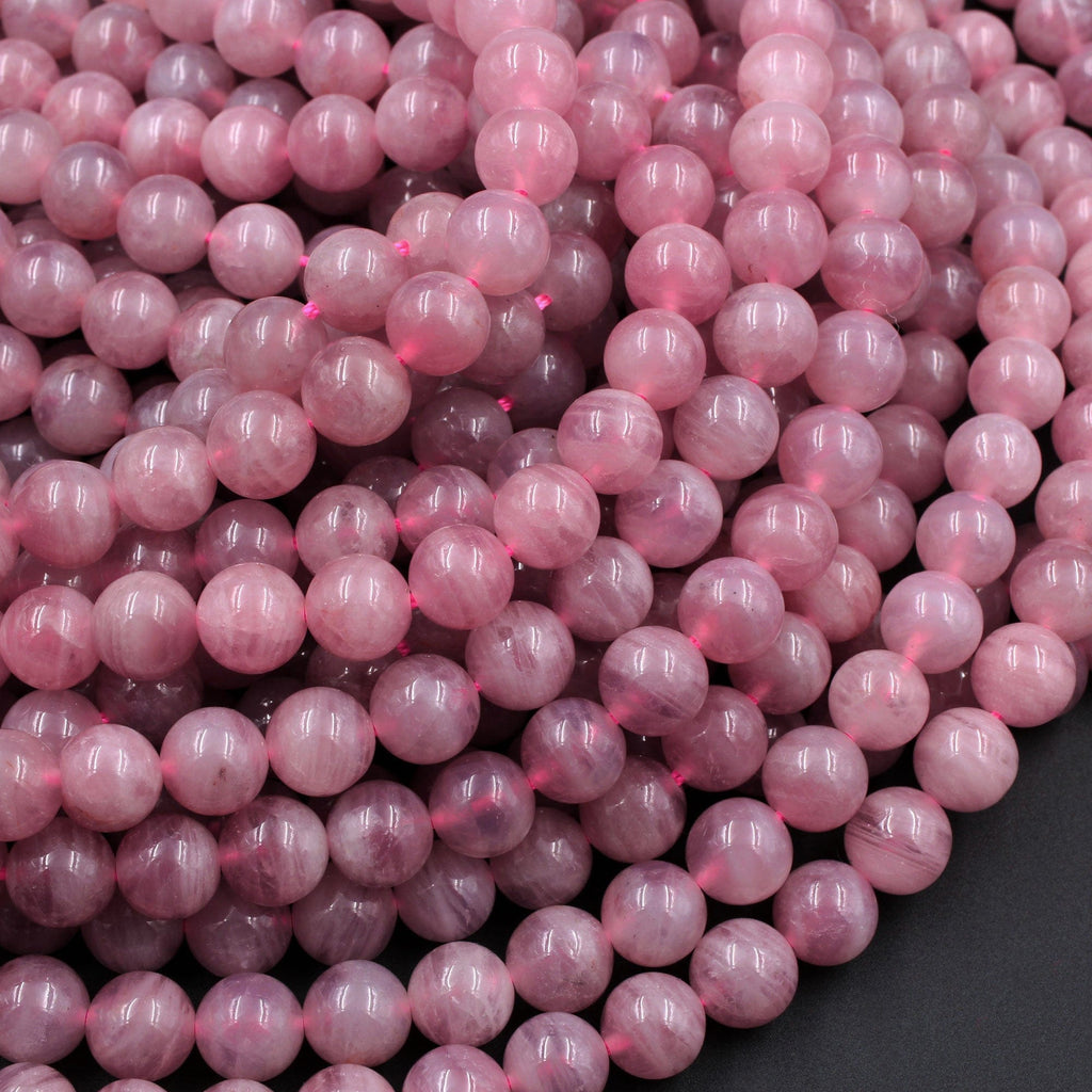 Rare Mauve Pink Madagascar Natural Rose Quartz 6mm 8mm Round Beads 16" Strand