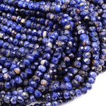 Natural Orange Sodalite Faceted Rondelle Beads 6x4mm Natural Blue Orange Gemstone 16" Strand
