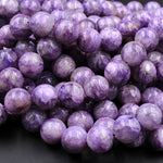 Natural Russian Charoite 6mm 8mm 10mm 12mm 14mm Round Beads Rich Purple Charoite High Quality Gemstone Beads 15.5" Strand