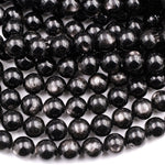 Genuine Natural Hypersthene 4mm 6mm 8mm 10mm Round Beads Flashy Chatoyant Gemstone 16" Strand