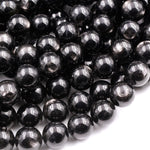 Genuine Natural Hypersthene 4mm 6mm 8mm 10mm Round Beads Flashy Chatoyant Gemstone 16" Strand
