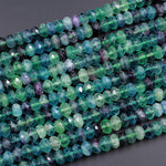Natural Rainbow Fluorite Faceted Rondelle 6mm 8mm 10mm Beads 15.5" Strand