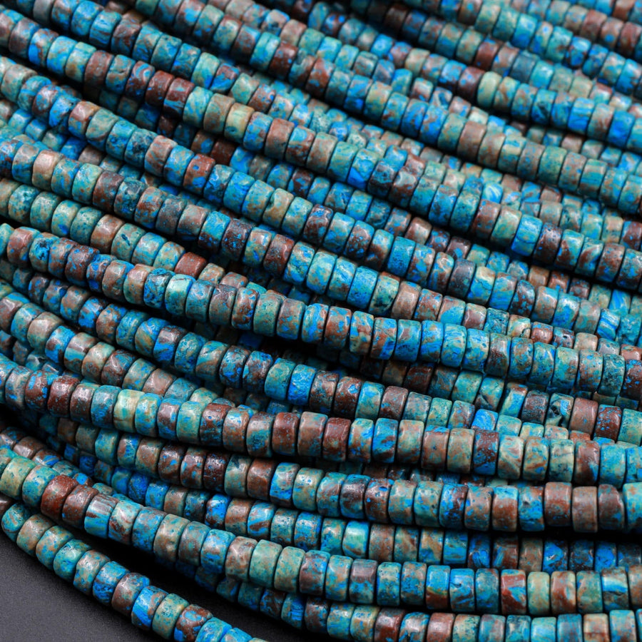 Rainbow Calsilica Heishi 4mm Rondelle Beads 16" Strand