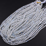 Faceted Natural Rainbow Moonstone 6mm Round Beads Tinted Green Color 16" Strand
