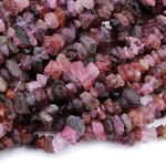 Real Genuine Natural Spinel Raw Rough Chip Beads Freeform Nuggets Multicolor Pink Blue Peach Mauve Violet Purple Gemstone Beads 16" Strand