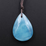 Natural Aquamarine Teardrop Pendant Top Front Drilled Real Genuine Blue Aquamarine Gemstone Focal Bead