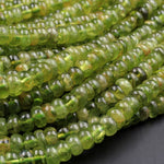 Stunning Natural Green Peridot 6mm 7mm 8mm Rondelle Beads Real Genuine Peridot Gemstone 16" Strand