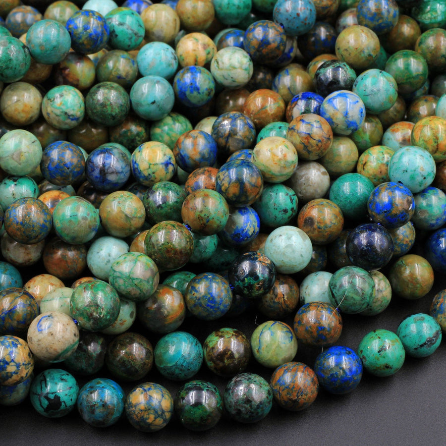 Azurite Beads 4mm 6mm 8mm 10mm Rare Energy Stone Genuine Real 100% Natural Blue Lightning Azurite Beads 15.5" Strand